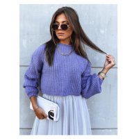 Krátký fialový oversize svetr
