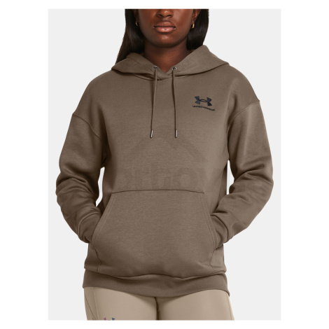 Mikina Under Armour Essential Fleece Hoodie-BRN