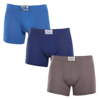 3PACK pánské boxerky Styx long klasická guma vícebarevné (3F96837)