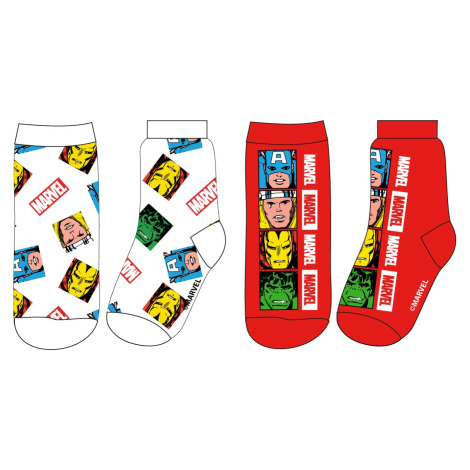 Avangers - licence Chlapecké ponožky - Avengers 5234406, bílá / červená Barva: Mix barev