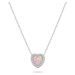 Brilio Silver Třpytivý stříbrný náhrdelník Srdce s opálem NCL134WP