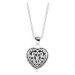 Stříbrný náhrdelník 925, srdce s patinou a ornamenty