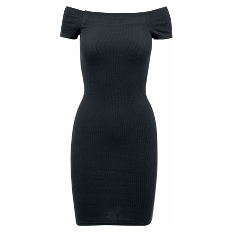 Urban Classics Ladies Off Shoulder Rib Dress Šaty černá