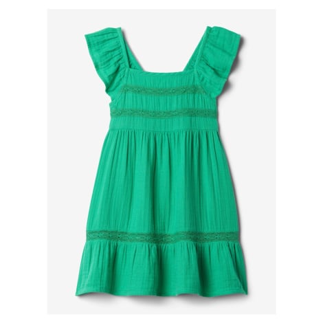 Zelené holčičí mušelínové šaty GAP