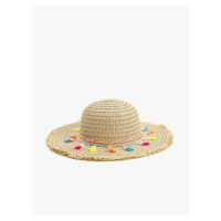 Koton Straw Hat with Pompom Detail