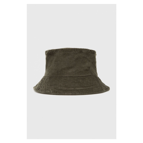 Manšestrový klobouok Sisley zelená barva, bavlněný