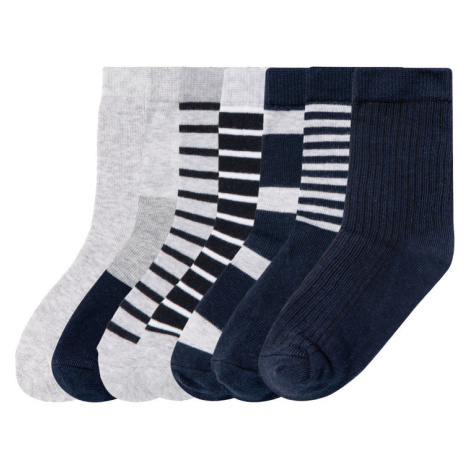 lupilu® Chlapecké ponožky s BIO bavlnou, 7 párů (šedá / navy modrá / žlutá )
