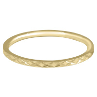 Troli Pozlacený minimalistický prsten z oceli s jemným vzorem Gold