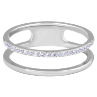 Troli Dvojitý minimalistický prsten z oceli Silver 62 mm