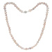 Buka Jewelry | Perlový náhrdelník 7 růžový - nugety - Drahý kov Rhodiované stříbro (925), Délka 