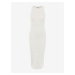 Bílé dámské pouzdrové basic šaty AWARE by VERO MODA Lavender - Dámské