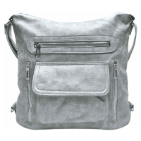Praktický světle šedý kabelko-batoh 2v1 s kapsami Bellis