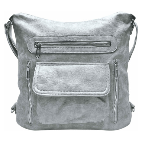 Praktický světle šedý kabelko-batoh 2v1 s kapsami Bellis Tapple