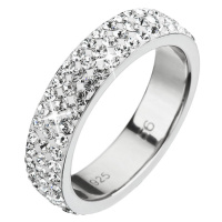 Evolution Group Stříbrný prsten s krystaly Preciosa bílý 35001.1 white