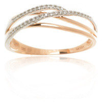 Dámský prsten z růžového zlata s diamanty BP0066F + DÁREK ZDARMA