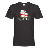 Vánoční pánské tričko s potiskem vánočních soviček