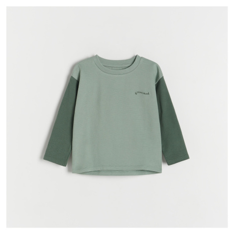 Reserved - Oversized tričko s dlouhými rukávy - Zelená