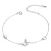 GRACE Silver Jewellery Stříbrný náramek se zirkony Malý motýlci, stříbro 925/1000 NR-SCB197/10 S