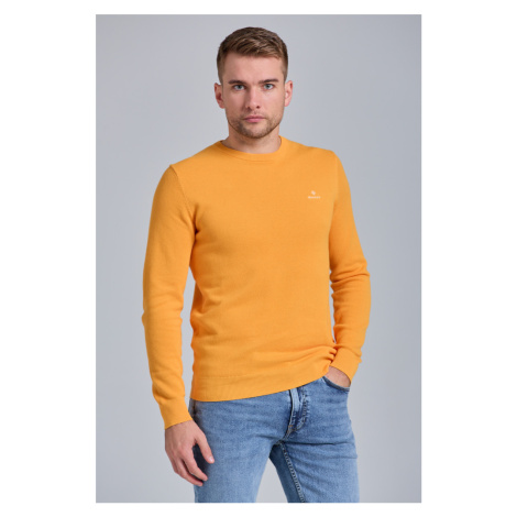 SVETR GANT COTTON PIQUE C-NECK oranžová