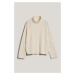 SVETR GANT CABLE KNIT STAND COLLAR CREAM