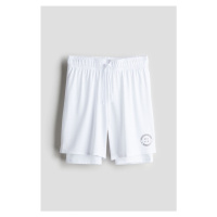 H & M - Dvouvrstvé sportovní šortky z materiálu DryMove™ - bílá