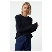 Trendyol Navy Blue More Sustainable Wide Pattern Basic Knitwear Sweater