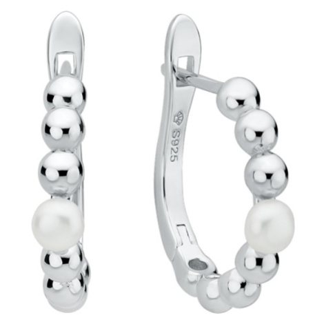 Gaura Pearls Stříbrné náušnice s bílou perlou Chantal, stříbro 925/1000 SK23476EL Stříbrná Bílá