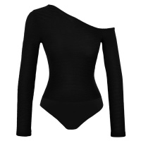 Trendyol Black Jacquard Fitted Asymmetrical Collar Knitted Body