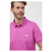 Bavlněné polo tričko Emporio Armani Underwear fialová barva, hladký