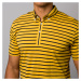 Pánské polo tričko žluté s pruhovaným vzorem 12845