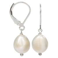 JwL Luxury Pearls Stříbrné náušnice s pravou bílou perlou JL0148