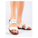 Módní dámské sandály bílé bez podpatku