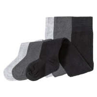 lupilu® Chlapecké punčochové kalhoty BIO, 3 kusy (světle šedá / tmavě šedá / černá)