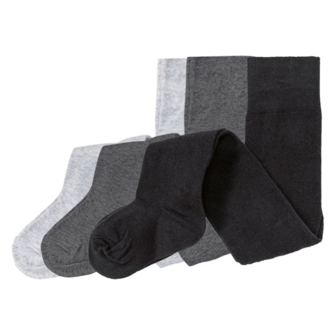 lupilu® Chlapecké punčochové kalhoty BIO, 3 kusy (světle šedá / tmavě šedá / černá)