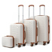 Konofactory Bílá sada pevných luxusních kufrů "Journey" - S (20l), M (35l), L (65l), XL (100l)