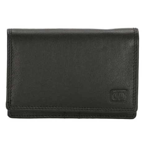 Double-D Černá praktická kožená peněženka "Collect"