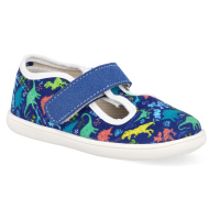 Barefoot dětské plátěné sandály Jonap - Baby dino modré