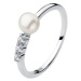 Gaura Pearls Stříbrný prsten s bílou perlou Despina, stříbro 925/1000 SK23217R/17 Stříbrná
