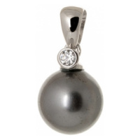 Stříbrný přívěšek s šedou perlou STRZ0709F