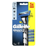 GILLETTE Mach3 3D Turbo Barcelona strojek + 5 hlavic 6 ks