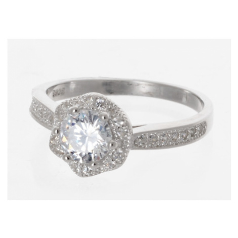 Stříbrný prsten s čirými zirkony 59631F Silver style