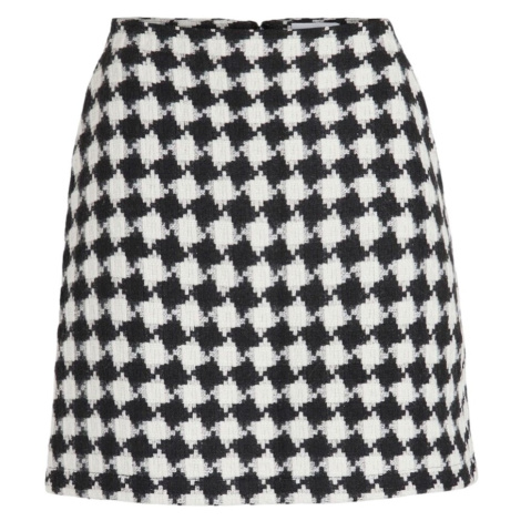 Vila Skirt Heloise - Black/ Cloud Dancer Bílá