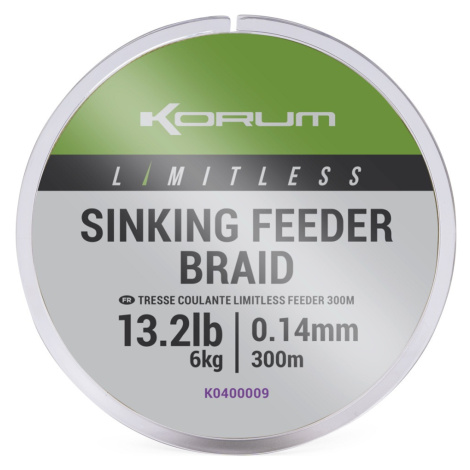 Korum splétaná šňůra limitless sinking feeder braid 300 m - 0,14 mm 6 kg