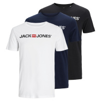 Jack&Jones 3 PACK - pánské triko JJECORP Slim Fit 12191330 Black/White/Navy