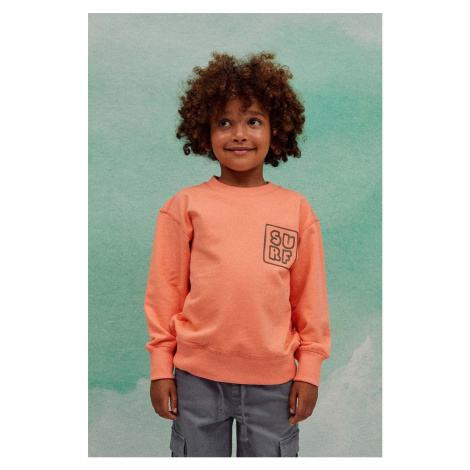 Dětská bavlněná mikina zippy oranžová barva, s potiskem