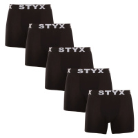 5PACK pánské boxerky Styx long sportovní guma černé (5U960)