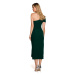 Dámské šaty K146 na jedno rameno lahvově zelené - Makover