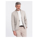 Ombre Men's melange rayon jacket with stand-up collar - beige melange