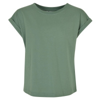Dívčí organické šalvějové tričko s prodlouženým ramenem
