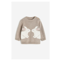 H & M - Bavlněný svetr - béžová